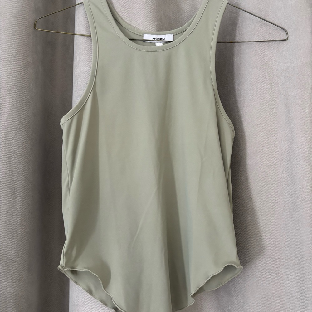 MIAOU Green Scoop Neck Tank Top
